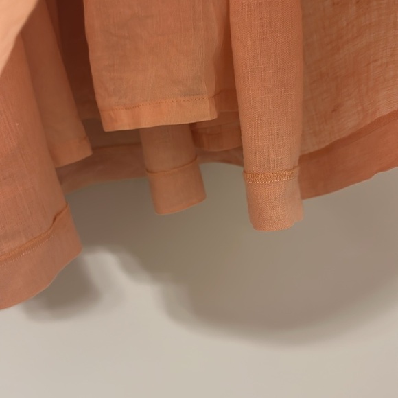 Loeffler Randall Peach Color Midi Tiered Sleeveless Linen Dress Sz Small Coastal - Picture 6 of 10